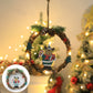 Christmas Wreath Old Man Snowman Show Window Decoration Lighting Chain